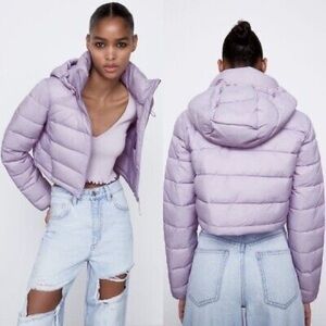 ZARA crop top puffy jacket